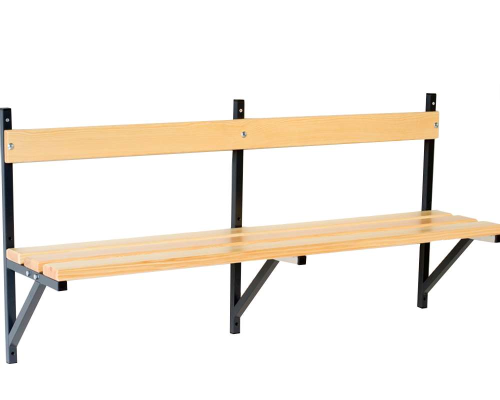 Umkleidebank Wandmontage Sitzfläche Holz