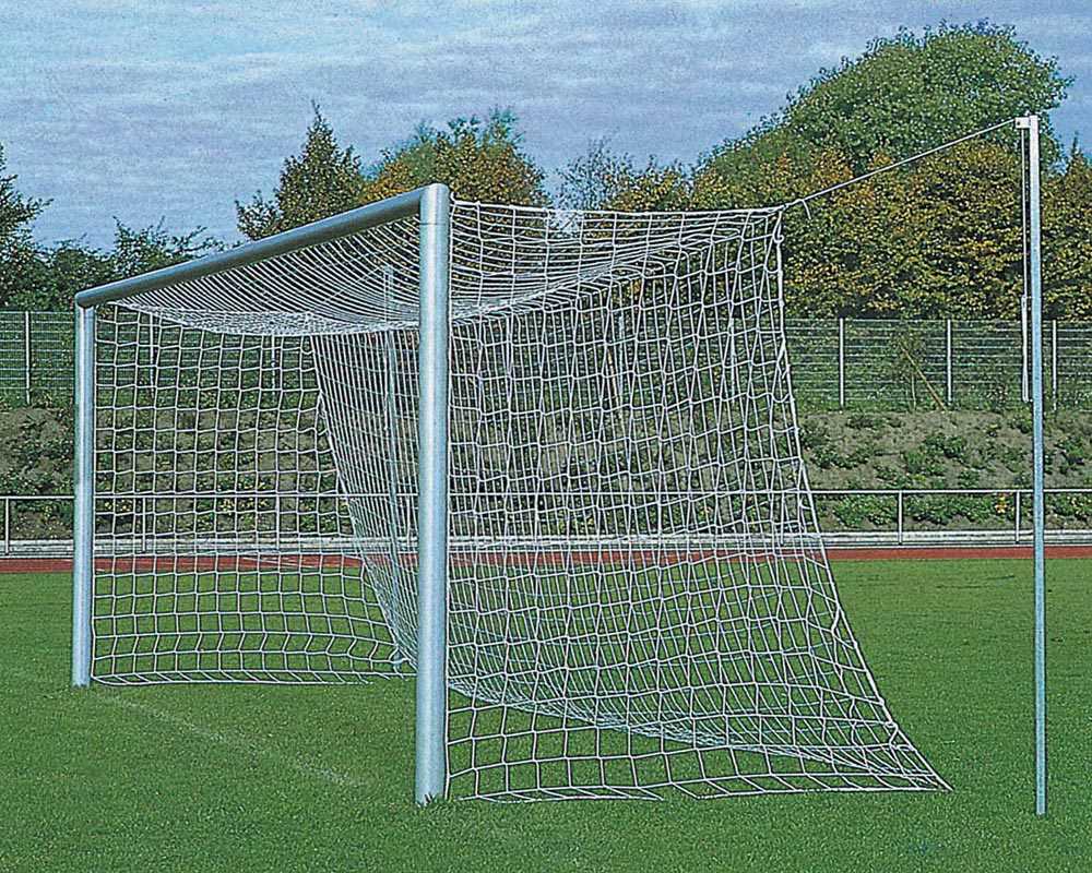 Soccer Goals in Ground Sleeves with Free Hanging Net Suspension and Welded Corners
