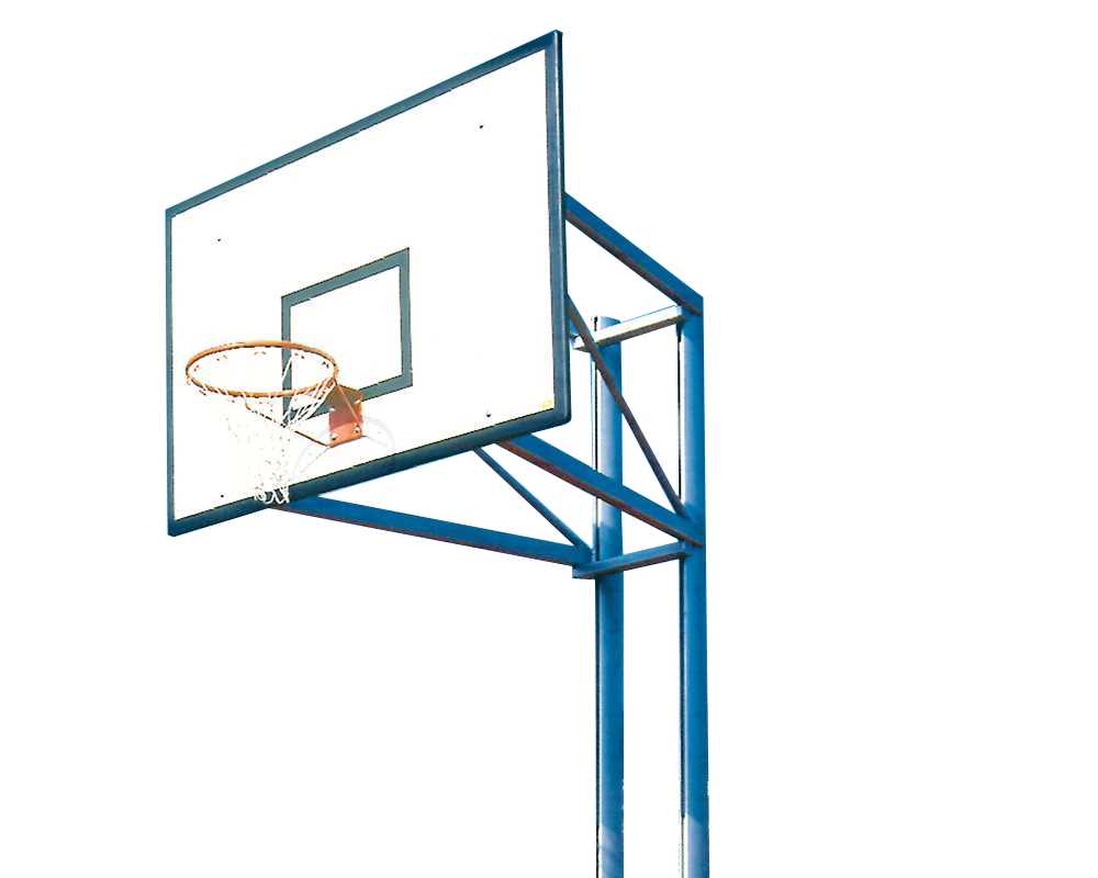 Doppelmast Basketballanlage mit Ausladung
