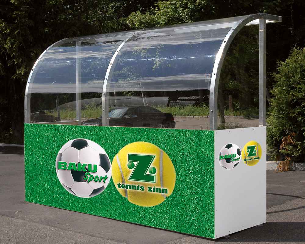 Spielerkabine Champion mit Sitzschalen