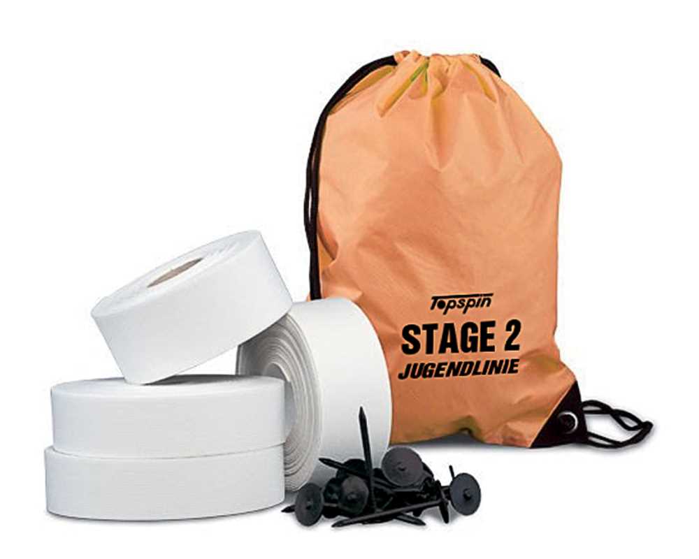 Markierungslinien für Kindertennis Jugendlinie Stage 2