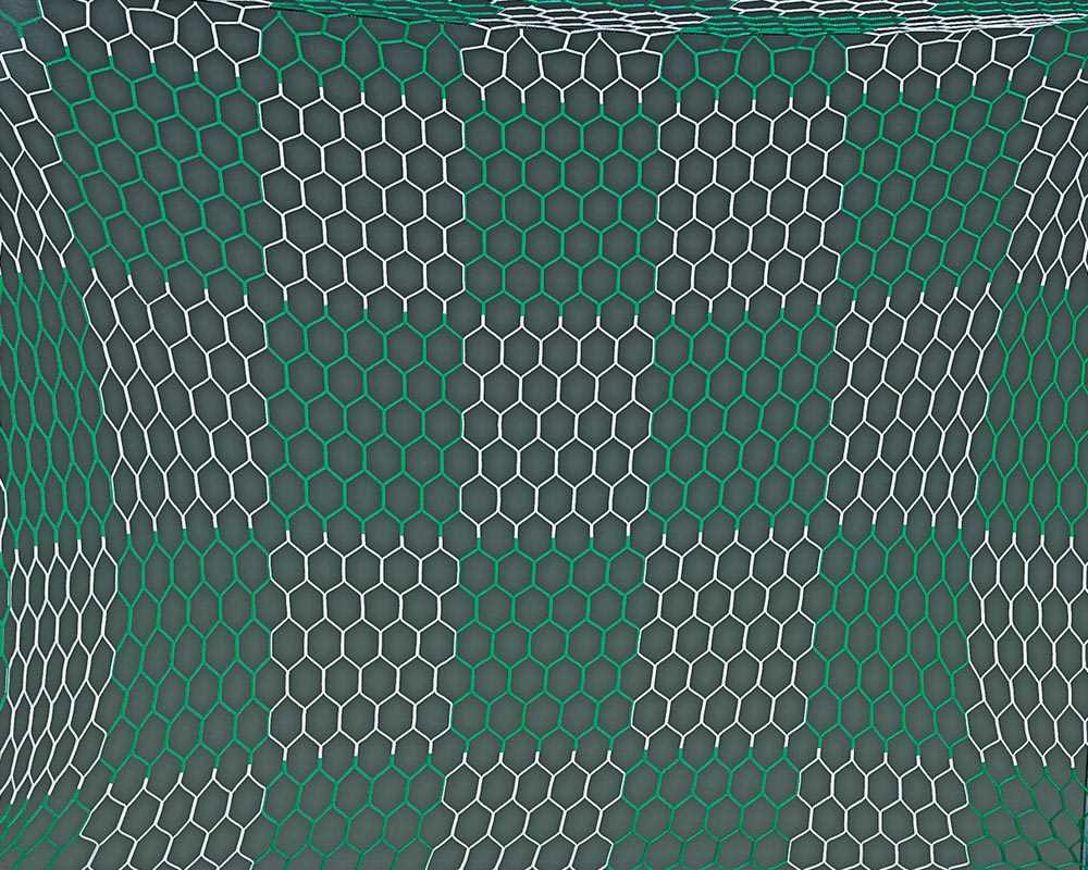 Fußball Tornetz 4mm Netzstärke Schachbrettmuster Tortiefe 80/200cm 7,50m breit, 2,50m hoch
