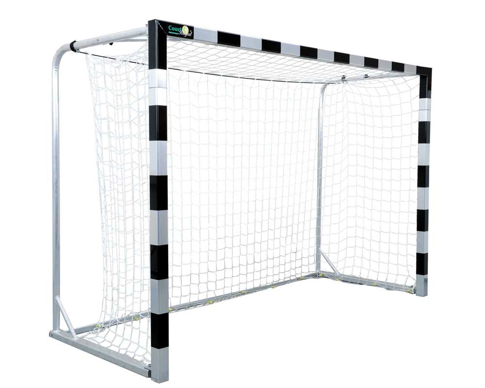 Handballtor Court Royal mit klappbaren Netzbügeln schwarze KU-Felder