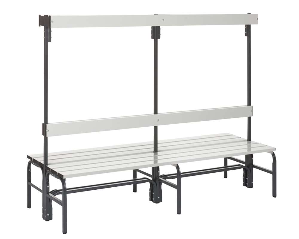 Changing bench two sided with Backrest Seat Aluminium