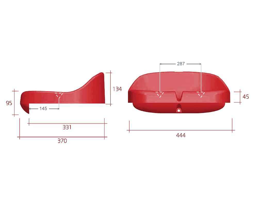 Sports Stadium Shell Seats Compact red RAL 3002
