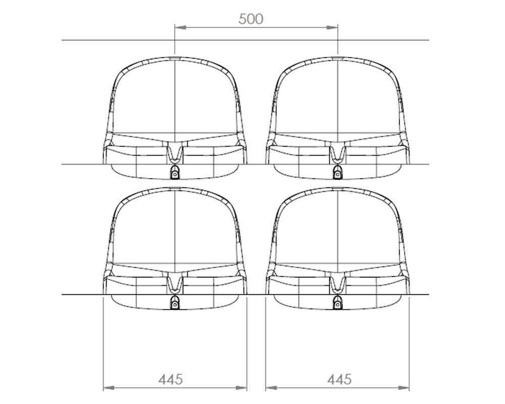 Sports Stadium Shell Seats Compact green RAL 6017